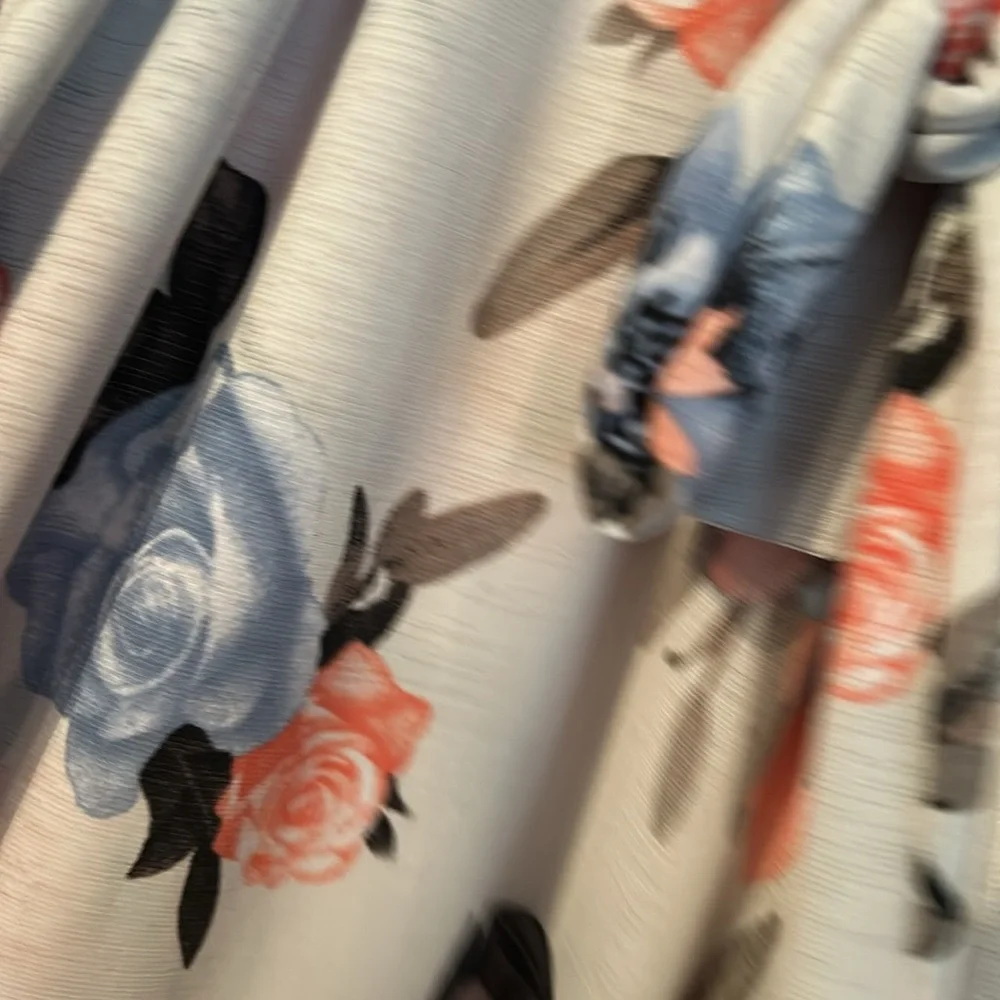 Vanilla bay Maxi Summer Floral Dress Size S small white ivory pink blue